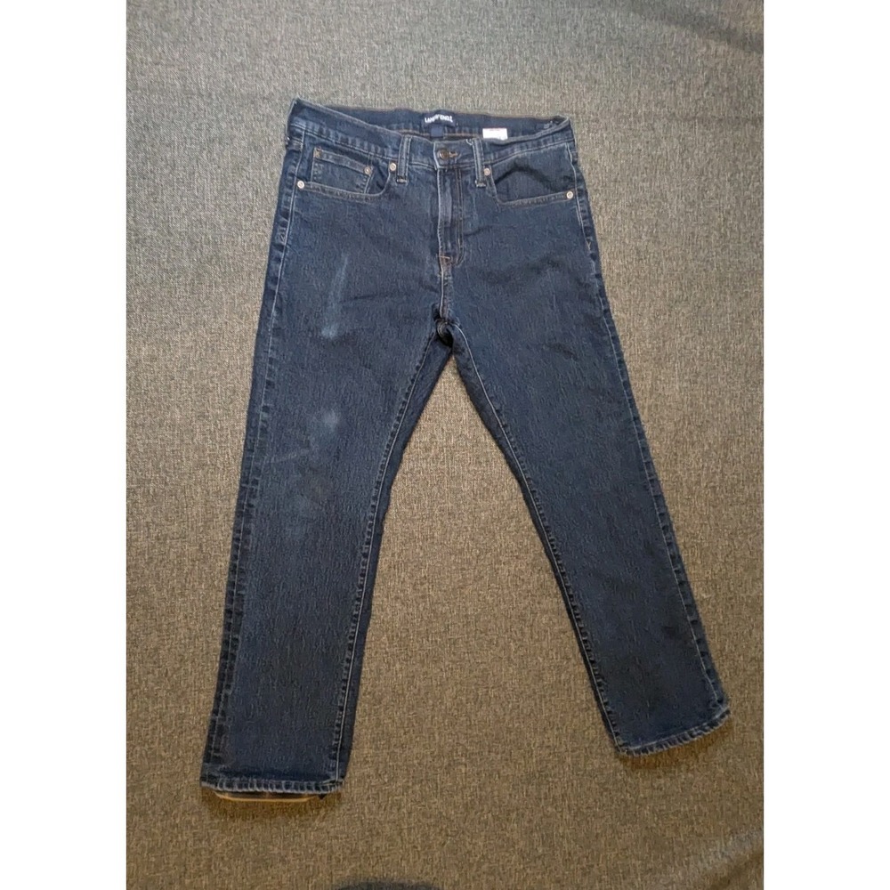 Lands End Flannel Lined Jeans 32 X 29 Blue Straight Leg‎ Demin Pants